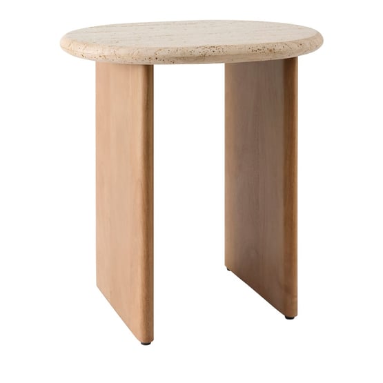 Travertine Chestnut Side Table