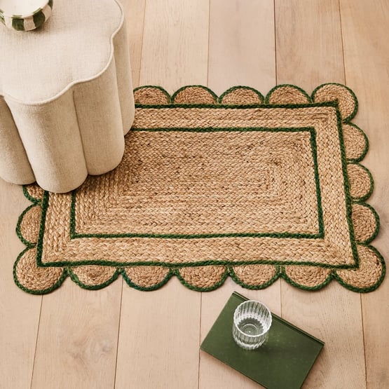 Jute & Forest Scalloped Indoor Mat