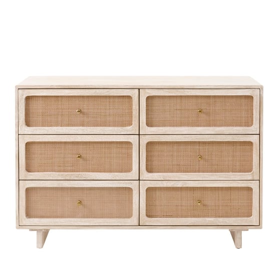Seattle White Wash 6 Drawer Chest