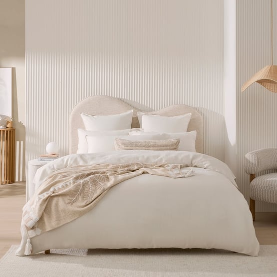 Vintage Washed Linen Coconut Quilt Cover Separates