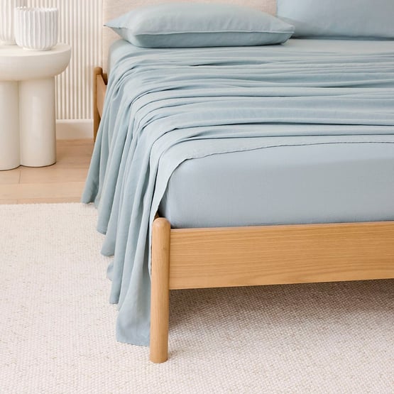 Vintage Washed Linen Duck Egg Sheet Separates