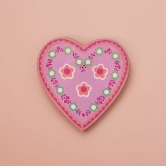 Floral Heart Shaped Timber Wall Tile