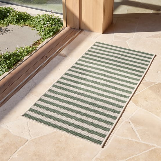 Soho Green & Ivory Stripe Indoor & Outdoor Mat
