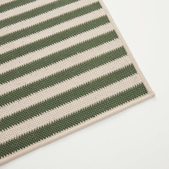 Soho Green & Ivory Stripe Indoor & Outdoor Rug