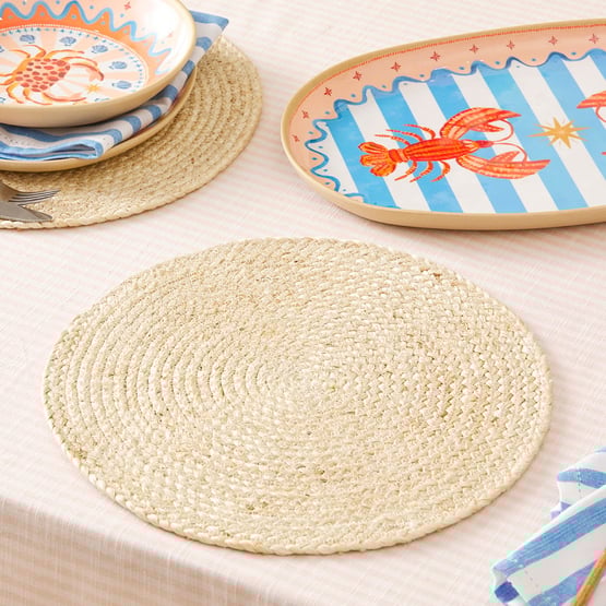 Siena Natural Jute Round Placemat Pack of 2