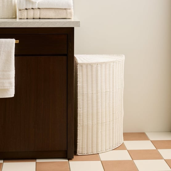 Lydia White Corner Laundry Storage