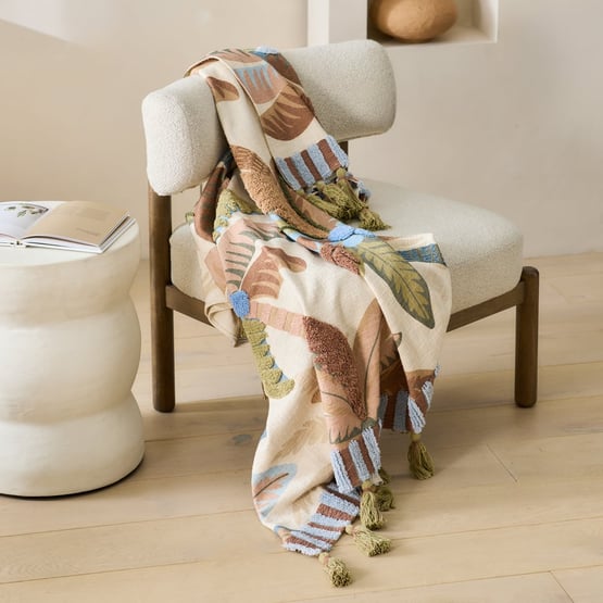 Fiesta Palm Green Tufted Throw