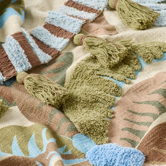 Fiesta Palm Green Tufted Throw