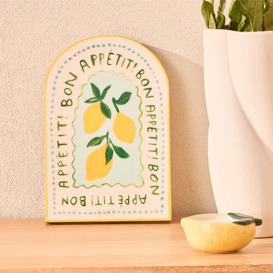 Quote Bon Appetit Lemons Timber Wall Art