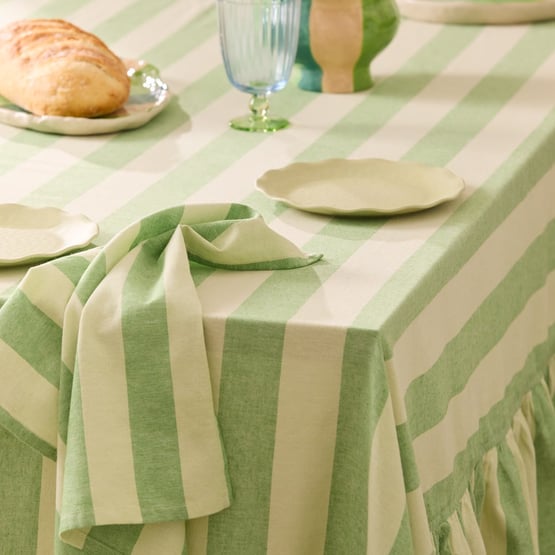C'est La Vie Green Tablecloth