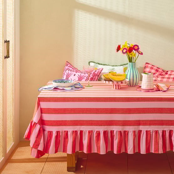 C'est La Vie Red Tablecloth