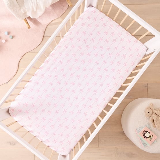 Beautiful Bow White Fitted Sheet 2pk