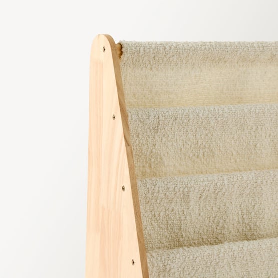 White Boucle Bookshelf