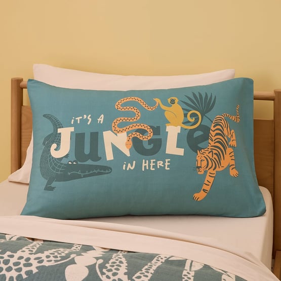 It's a Jungle In Here Text Pillowcase
