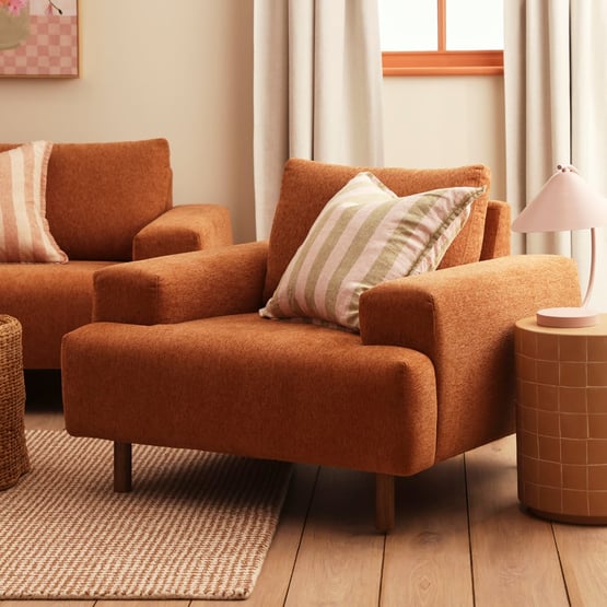 Colorado Terracotta 1 Seater Sofa