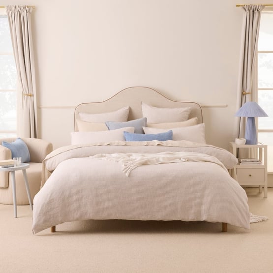 Vintage Washed Linen Linen & White Stripe Quilt Cover Separates