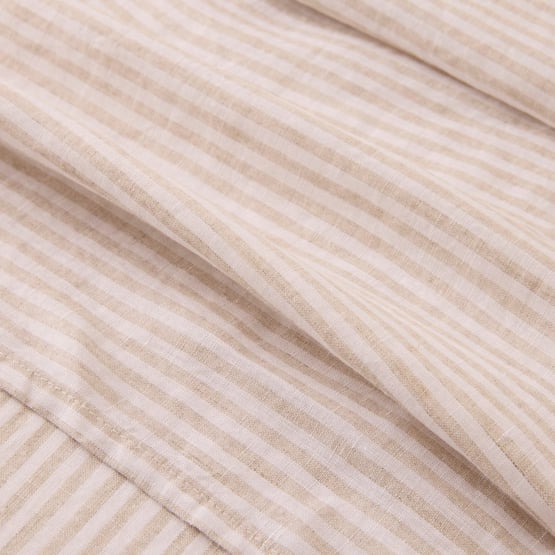 Vintage Washed Linen Linen & White Stripe Quilt Cover Separates