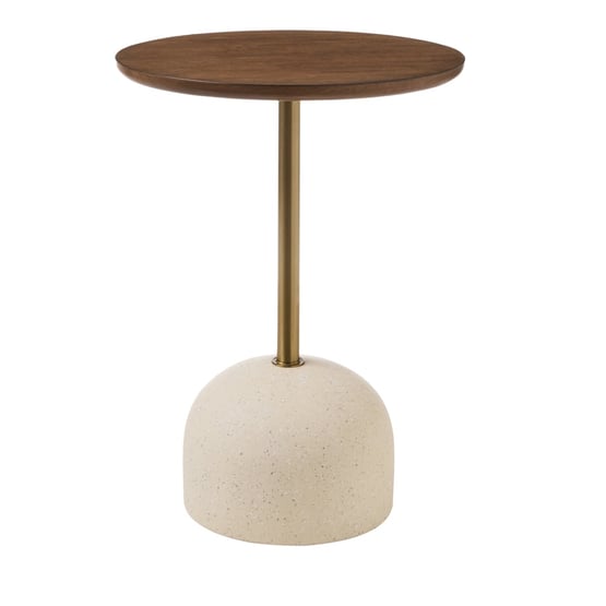 Brixton Walnut & Brass Gold Side Table