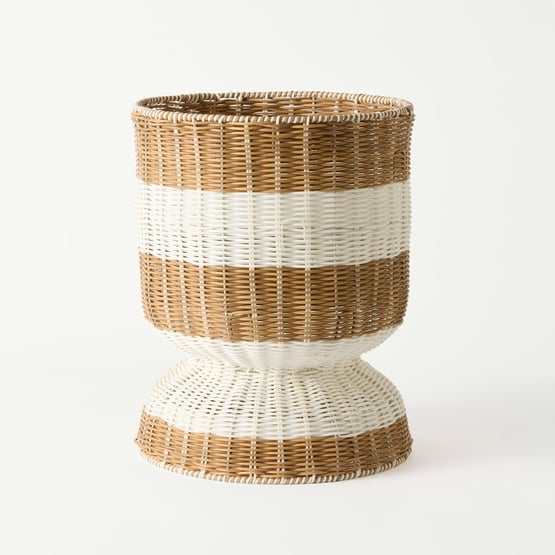 Rye Natural & White Plant Stand