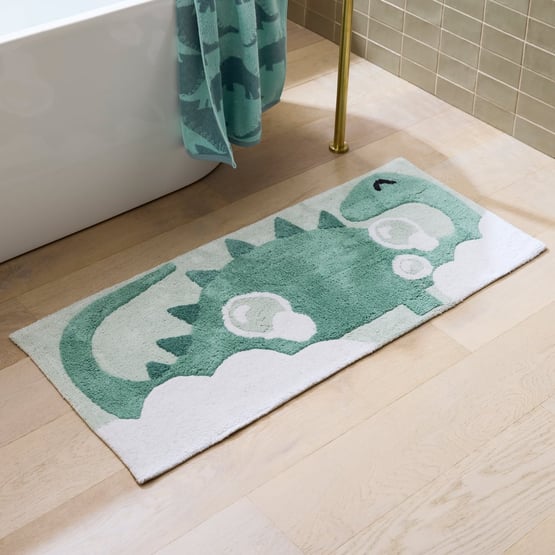 Dino Splash Green Bath Runner