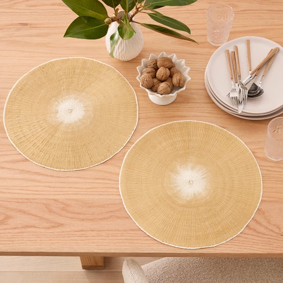 Orla Caramel Woven Placemat Pack of 2