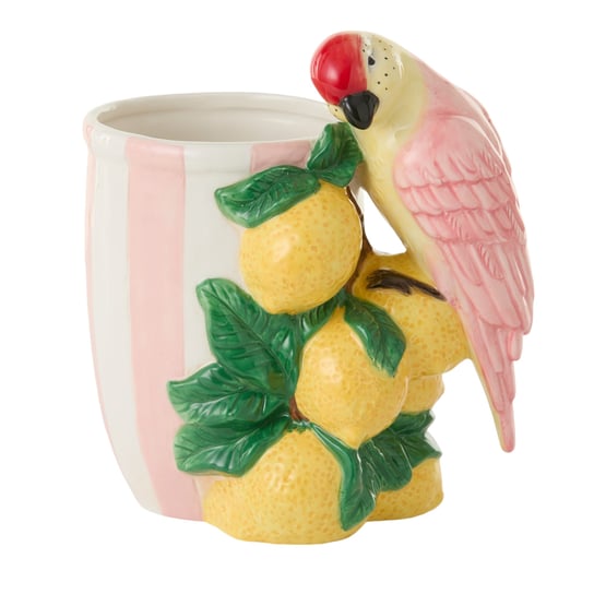 Vintage Pink Parrot Vase