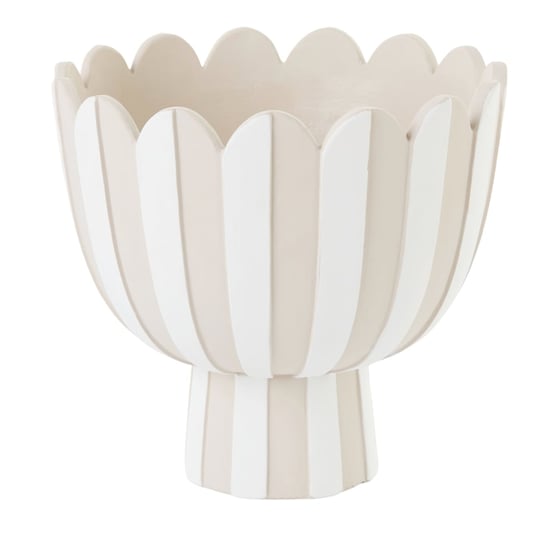 Petal Off White & Beige Pedestal Pot