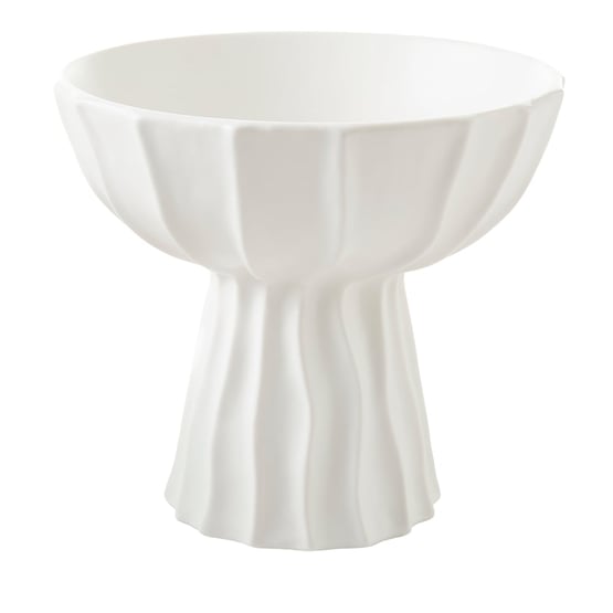 Pinto White Matte Pedestal Bowl
