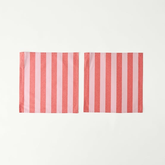 Ava Red & Pink Stripe Napkins Pack of 2