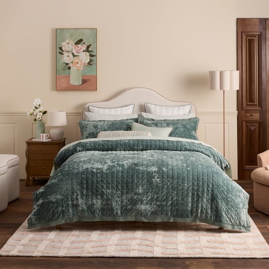 Cliveden Cypress Velvet Quilted Quilt Cover Separates