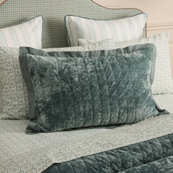Cliveden Cypress Velvet Quilted Pillowcases