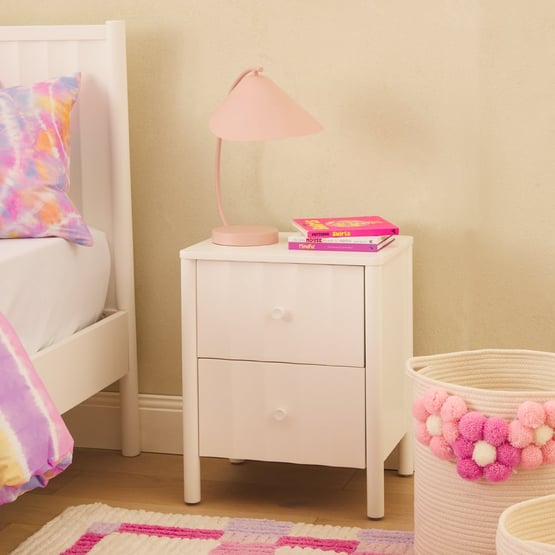 Cleo White Bedside Table