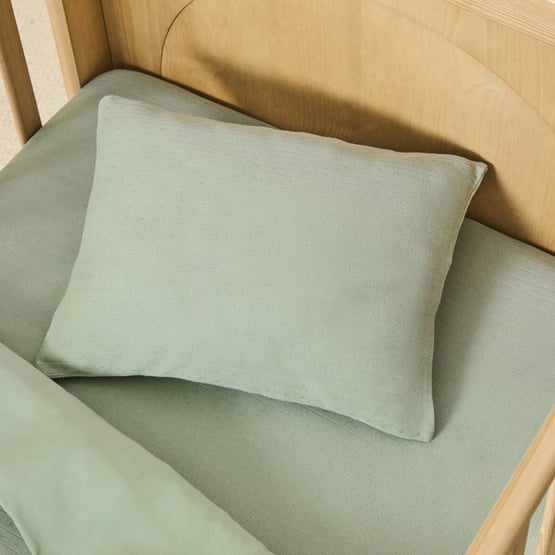 Jersey Pointelle Green Cot Quilt Cover Set