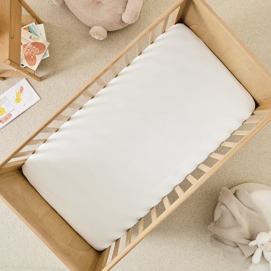 Jersey Pointelle Off White Fitted Sheet Pack of 2