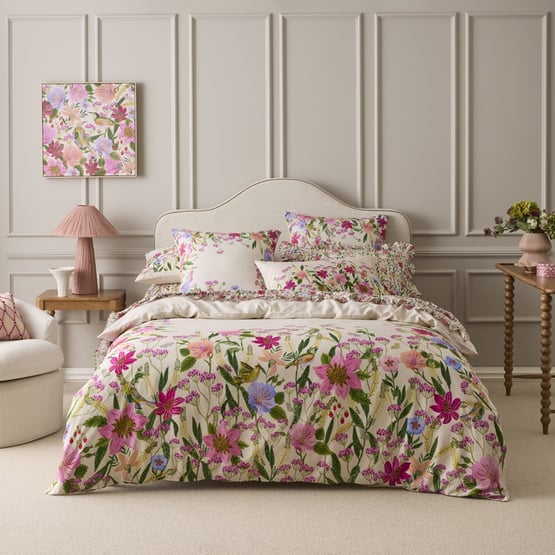 Etta Natural Floral Quilt Cover Set + Separates