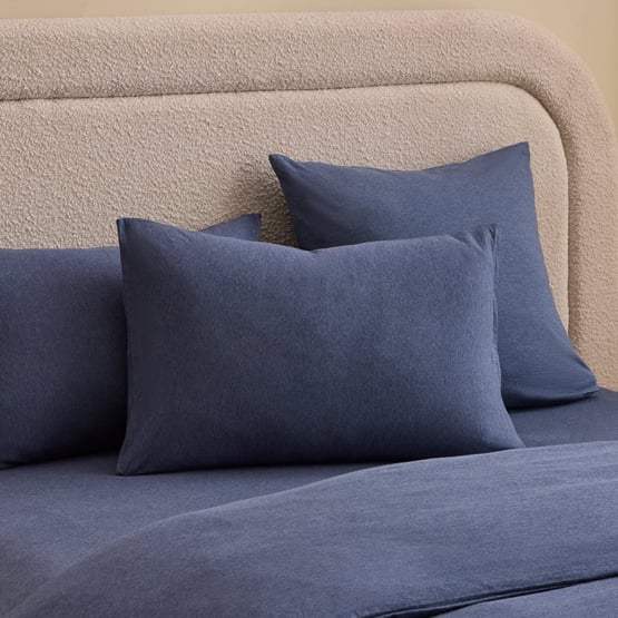 Ultra Soft Jersey Navy Marle Pillowcases