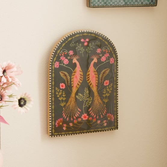 Heritage Peacock Timber Wall Art