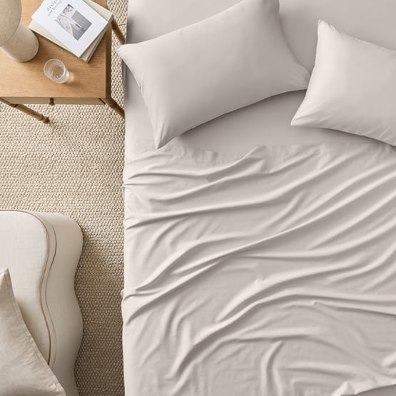 Cotton Sateen Silver Sheet Set