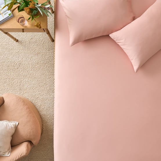 Cotton Sateen Nude Pink Sheet Separates