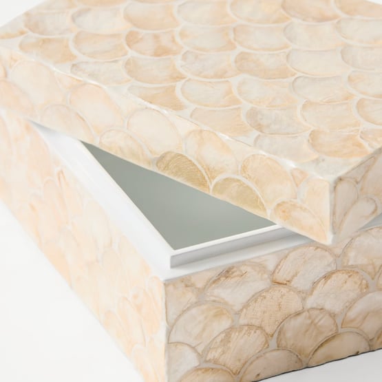 Sicily Capiz Ivory Tile Trinket Box