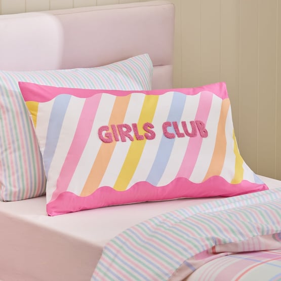 Girls Club Text Pillowcase