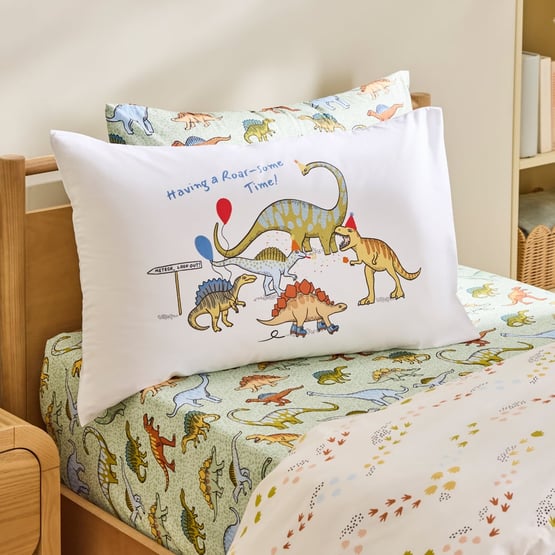 Having A Roar-Some Time Text Pillowcase