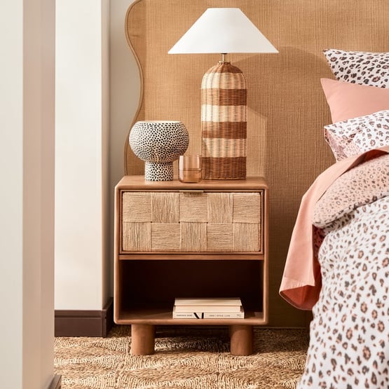 Savannah Walnut 1 Drawer Bedside Table