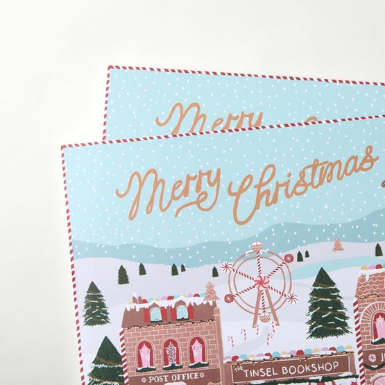 Festive Gingerbread Village Paper Placemat Pack of 50