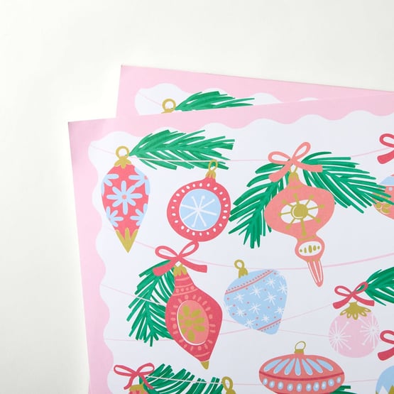 Festive Vintage Christmas Paper Placemat Pack of 50