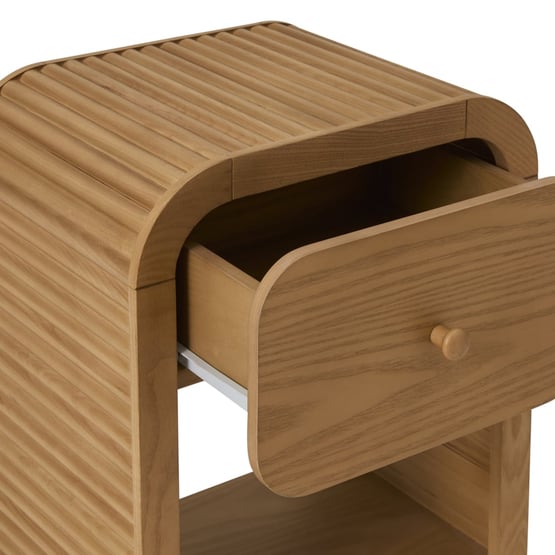 Ryder Natural Timber Ribbed Bedside Table