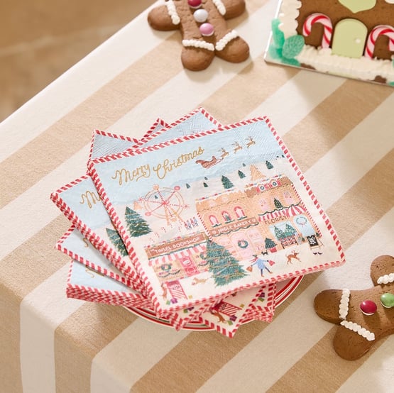 Festive Gingerbread Village Paper Napkin Pack of 40