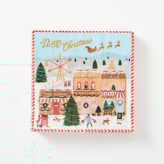 Festive Gingerbread Village Paper Napkin Pack of 40