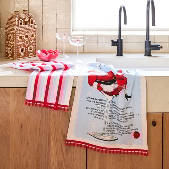 Let's Get Merry Tea Towel Pack of 2