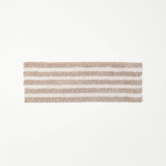 Microplush Stone Marle Stripe Bobble Bath Runner